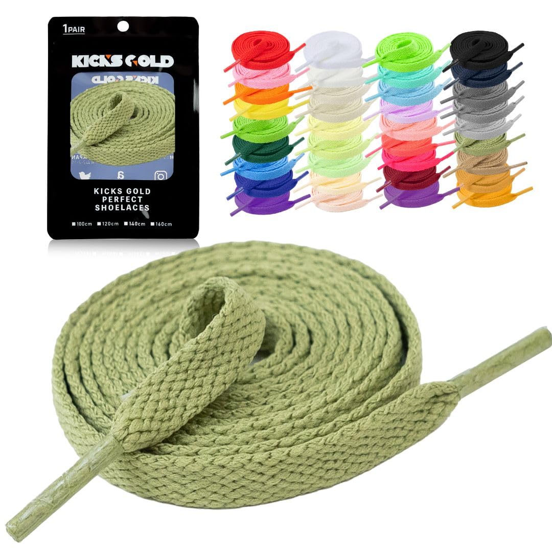 美品GOLDEN  スニーカー2足シューレース付き Amazon | [KICKS GOLD] 靴紐 シューレース 全36カラー 平紐 100 120